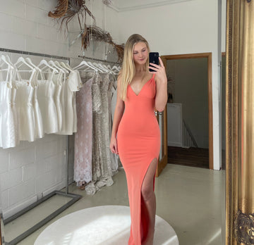 Arias Gown - Coral (SALE) - Amy Taylor Collection